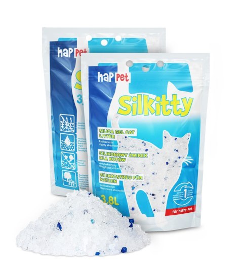 Żwirek SILKITTY Happet silikonowy 3,8l 1,6kg Żwirek SILKITTY Happet silikonowy 3,8l 1,6kg