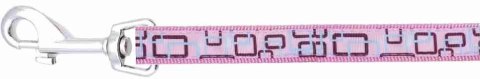 Smycz NT Happet SB12 róż wzorki 1.5cm Smycz NT Happet SB12 róż wzorki 1.5cm