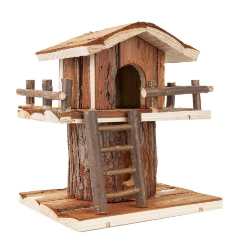 Domek piętrowy dla chomika, drewniany 21 cm Domek piętrowy dla chomika, drewniany 21 cm