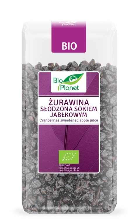 ŻURAWINA SŁODZONA SOKIEM JABŁKOWYM BIO 400 g - BIO PLANET ŻURAWINA SŁODZONA SOKIEM JABŁKOWYM BIO 400 g - BIO PLANET