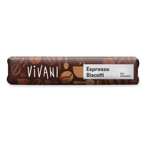 BATON Z MLECZNEJ CZEKOLADY Z NADZIENIEM ESPRESSO I HERBATNIKAMI BIO 40 g - VIVANI BATON Z MLECZNEJ CZEKOLADY Z NADZIENIEM ESPRESSO I HERBATNIKAMI BIO 40 g - VIVANI