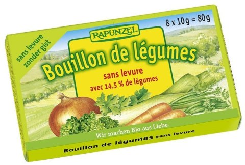 BULION - KOSTKI WARZYWNE BEZ DODATKU CUKRÓW I DROŻDŻY (JASNOZIELONE) BIO (8 x 10 g) 80 g - RAPUNZEL BULION - KOSTKI WARZYWNE BEZ DODATKU CUKRÓW I DROŻDŻY (JASNOZIELONE) BIO (8 x 10 g) 80 g - RAPUNZEL