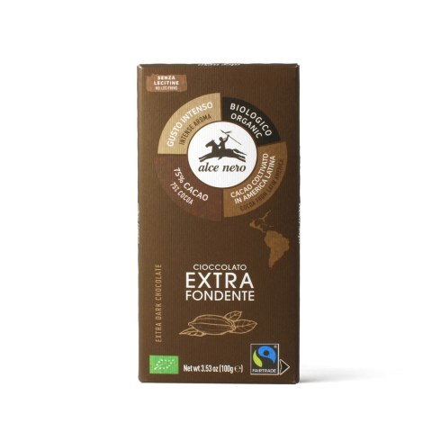 CZEKOLADA GORZKA 75 % FAIR TRADE BEZGLUTENOWA BIO 100 g - ALCE NERO CZEKOLADA GORZKA 75 % FAIR TRADE BEZGLUTENOWA BIO 100 g - ALCE NERO