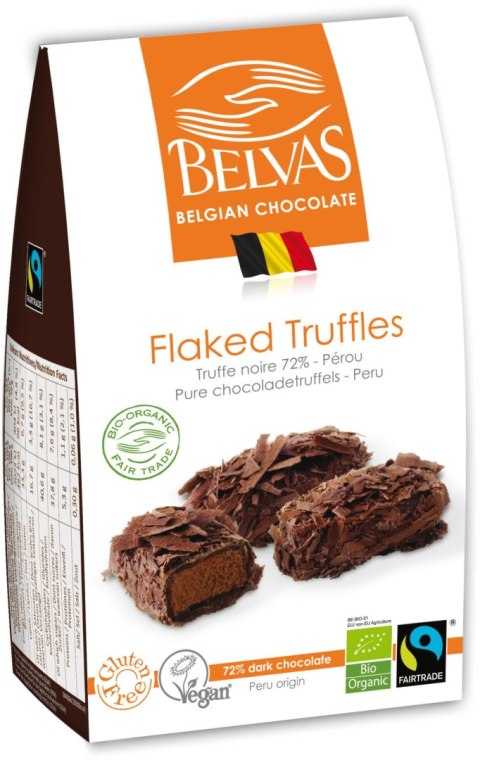 CZEKOLADKI BELGIJSKIE TRUFLE Z GORZKĄ CZEKOLADĄ FAIR TRADE BEZGLUTENOWE BIO 100 g - BELVAS CZEKOLADKI BELGIJSKIE TRUFLE Z GORZKĄ CZEKOLADĄ FAIR TRADE BEZGLUTENOWE BIO 100 g - BELVAS