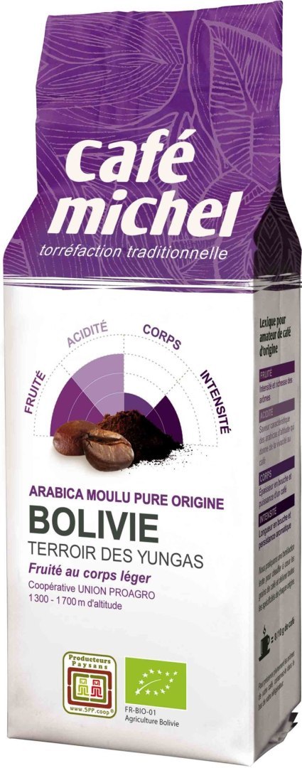 KAWA MIELONA ARABICA 100 % BOLIWIA FAIR TRADE BIO 250 g - CAFE MICHEL KAWA MIELONA ARABICA 100 % BOLIWIA FAIR TRADE BIO 250 g - CAFE MICHEL