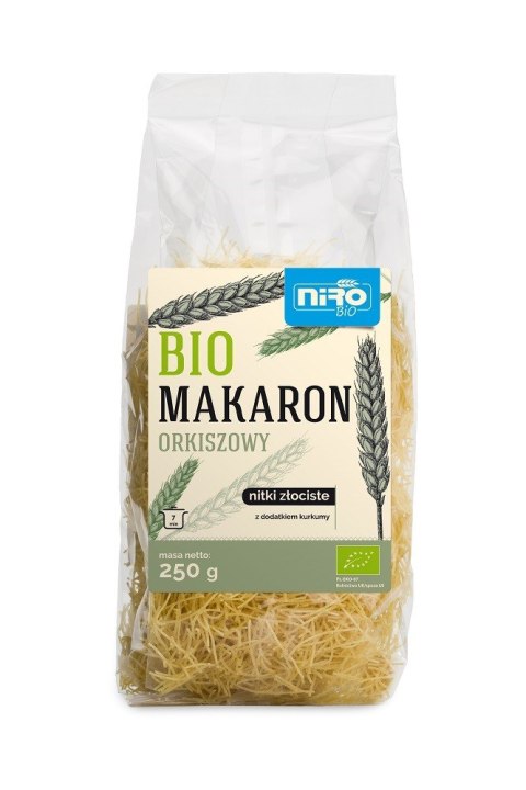 MAKARON (ORKISZOWY Z KURKUMĄ) NITKI ZŁOCISTE BIO 250 g - NIRO MAKARON (ORKISZOWY Z KURKUMĄ) NITKI ZŁOCISTE BIO 250 g - NIRO