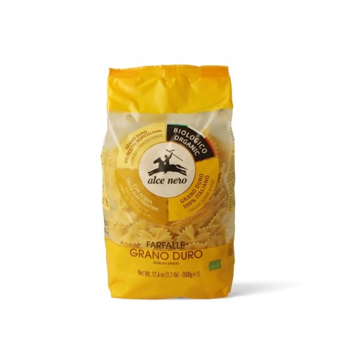 MAKARON (SEMOLINOWY) FARFALLE BIO 500 g - ALCE NERO MAKARON (SEMOLINOWY) FARFALLE BIO 500 g - ALCE NERO