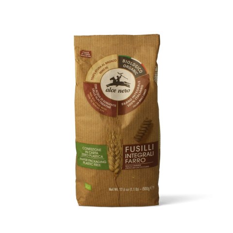 MAKARON (Z PŁASKURKI RAZOWY) FUSILLI BIO 500 g - ALCE NERO MAKARON (Z PŁASKURKI RAZOWY) FUSILLI BIO 500 g - ALCE NERO