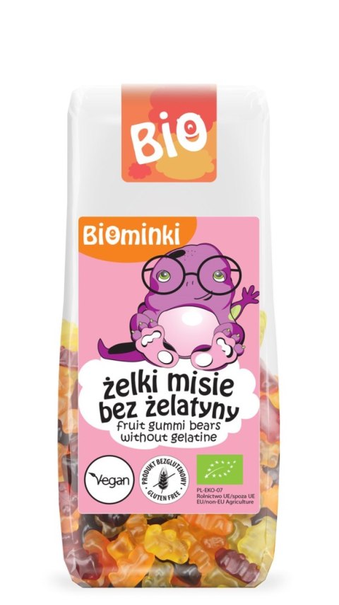 ŻELKI MISIE BEZ ŻELATYNY BEZGLUTENOWE BIO 100 g - BIOMINKI ŻELKI MISIE BEZ ŻELATYNY BEZGLUTENOWE BIO 100 g - BIOMINKI