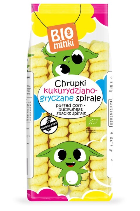 CHRUPKI KUKURYDZIANO-GRYCZANE SPIRALE BEZGLUTENOWE BIO 60 g - BIOMINKI CHRUPKI KUKURYDZIANO-GRYCZANE SPIRALE BEZGLUTENOWE BIO 60 g - BIOMINKI