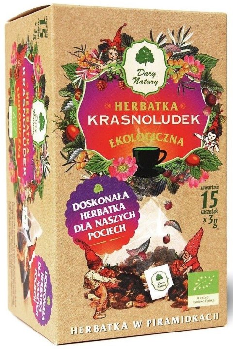 HERBATKA DLA DZIECI KRASNOLUDEK PIRAMIDKI BIO (15 x 3 g) 45 g - DARY NATURY HERBATKA DLA DZIECI KRASNOLUDEK PIRAMIDKI BIO (15 x 3 g) 45 g - DARY NATURY