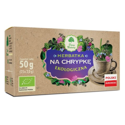 HERBATKA NA CHRYPKĘ BIO (25 x 2 g) 50 g - DARY NATURY HERBATKA NA CHRYPKĘ BIO (25 x 2 g) 50 g - DARY NATURY