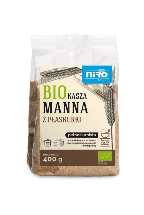 KASZA MANNA Z PŁASKURKI BIO 400 g - NIRO KASZA MANNA Z PŁASKURKI BIO 400 g - NIRO