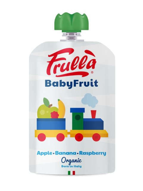 MUS JABŁKO - BANAN - MALINA BEZ DODATKU CUKRÓW BEZGLUTENOWY OD 6 MIESIĄCA BIO 100 g - FRULLA (NATURA NUOVA) MUS JABŁKO - BANAN - MALINA BEZ DODATKU CUKRÓW BEZGLUTENOWY OD 6 MIESIĄCA BIO 100 g - FRULLA (NATURA NUOVA)