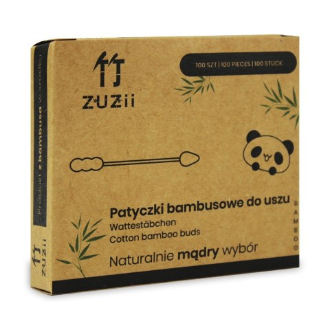 PATYCZKI HIGIENICZNE BAMBUSOWE Z BAWEŁNĄ (BAŁWANEK - SZPIC) 100 szt. - ZUZII PATYCZKI HIGIENICZNE BAMBUSOWE Z BAWEŁNĄ (BAŁWANEK - SZPIC) 100 szt. - ZUZII