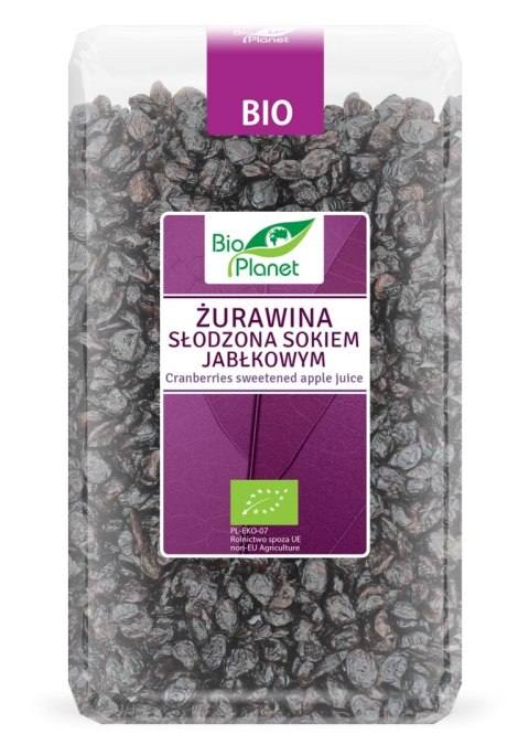 ŻURAWINA SŁODZONA SOKIEM JABŁKOWYM BIO 1 kg - BIO PLANET ŻURAWINA SŁODZONA SOKIEM JABŁKOWYM BIO 1 kg - BIO PLANET