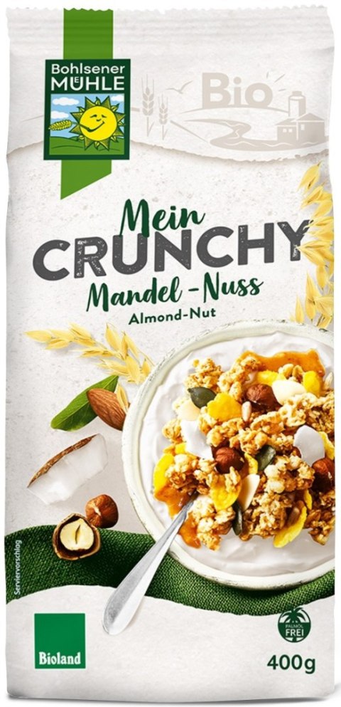 CRUNCHY ORZECHOWE Z PRAŻONYMI CHIPSAMI KOKOSOWYMI BIO 400 g - BOHLSENER MUEHLE CRUNCHY ORZECHOWE Z PRAŻONYMI CHIPSAMI KOKOSOWYMI BIO 400 g - BOHLSENER MUEHLE