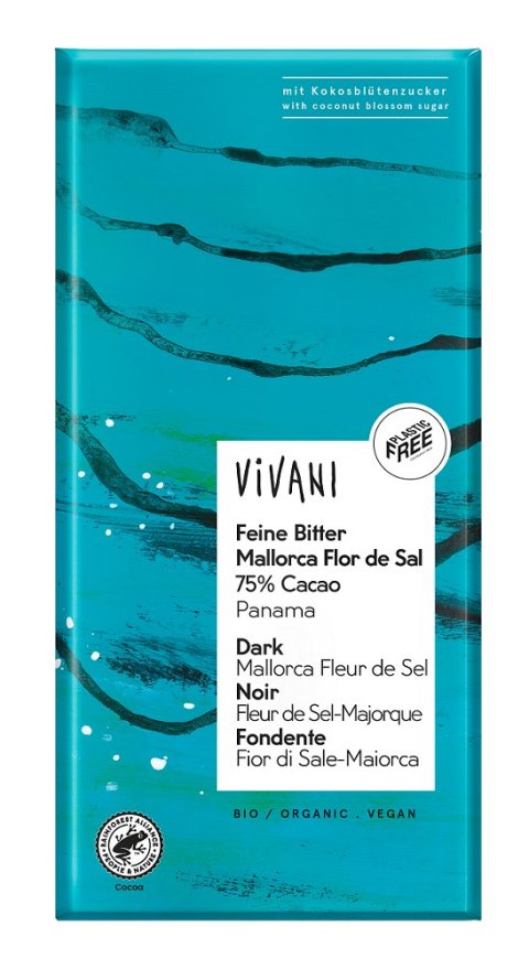 CZEKOLADA GORZKA Z SOLĄ MORSKĄ Z MAJORKI BIO 80 g - VIVANI CZEKOLADA GORZKA Z SOLĄ MORSKĄ Z MAJORKI BIO 80 g - VIVANI
