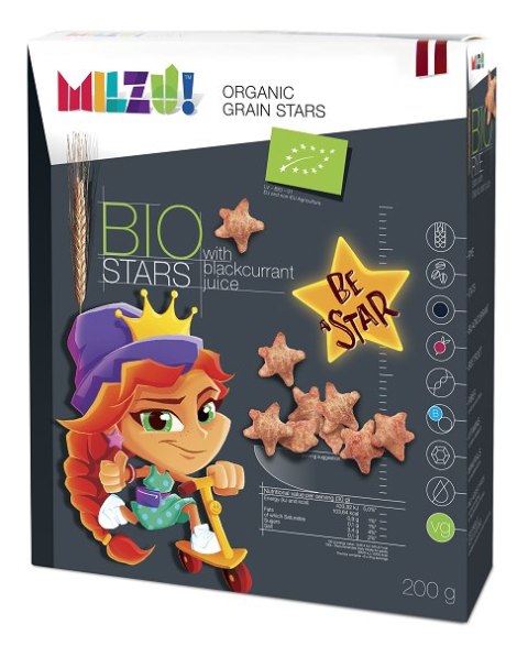 GWIAZDKI ŻYTNIO - OWSIANE O SMAKU CZARNEJ PORZECZKI BIO 200 g - MILZU GWIAZDKI ŻYTNIO - OWSIANE O SMAKU CZARNEJ PORZECZKI BIO 200 g - MILZU