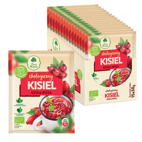 KISIEL INSTANT DZIKA RÓŻA BEZGLUTENOWY BIO 30 g - DARY NATURY KISIEL INSTANT DZIKA RÓŻA BEZGLUTENOWY BIO 30 g - DARY NATURY