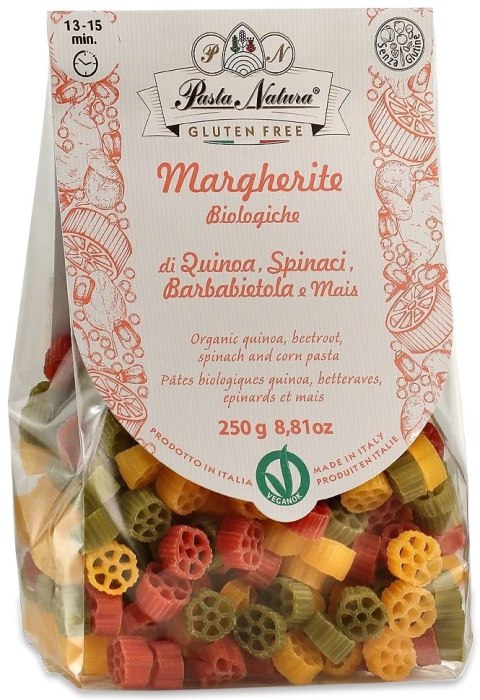 MAKARON (KUKURYDZIANY TRÓJKOLOROWY) MARGHERITE BEZGLUTENOWY BIO 250 g - PASTA NATURA MAKARON (KUKURYDZIANY TRÓJKOLOROWY) MARGHERITE BEZGLUTENOWY BIO 250 g - PASTA NATURA