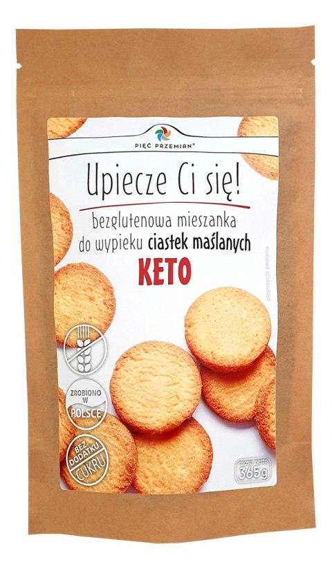 MIESZANKA DO WYPIEKU CIASTEK MAŚLANYCH BEZ DODATKU CUKRÓW BEZGLUTENOWA KETO 365 g - PIĘĆ PRZEMIAN MIESZANKA DO WYPIEKU CIASTEK MAŚLANYCH BEZ DODATKU CUKRÓW BEZGLUTENOWA KETO 365 g - PIĘĆ PRZEMIAN