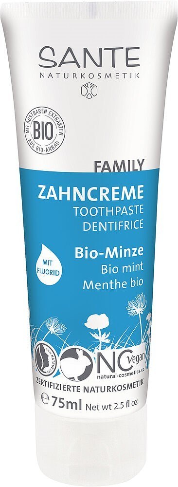 PASTA DO ZĘBÓW MIĘTOWA Z FLUOREM ECO 75 ml - SANTE PASTA DO ZĘBÓW MIĘTOWA Z FLUOREM ECO 75 ml - SANTE