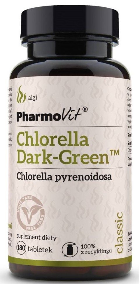 CHLORELLA DARK GREEN (1500 mg) BEZGLUTENOWA 180 TABLETEK - PHARMOVIT (CLASSIC) CHLORELLA DARK GREEN (1500 mg) BEZGLUTENOWA 180 TABLETEK - PHARMOVIT (CLASSIC)