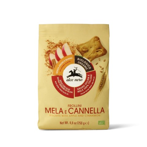 CIASTKA JABŁKOWO - CYNAMONOWE Z OLIWĄ Z OLIWEK EXTRA VIRGIN (15 %) BIO 250 g - ALCE NERO CIASTKA JABŁKOWO - CYNAMONOWE Z OLIWĄ Z OLIWEK EXTRA VIRGIN (15 %) BIO 250 g - ALCE NERO