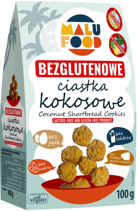 CIASTKA KOKOSOWE BEZ CUKRU BEZGLUTENOWE 100 g - MALU FOOD CIASTKA KOKOSOWE BEZ CUKRU BEZGLUTENOWE 100 g - MALU FOOD