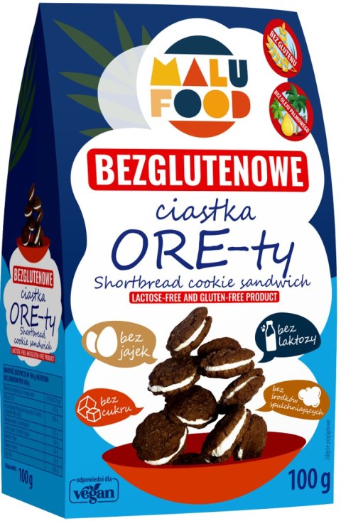 CIASTKA ORE-TY BEZ CUKRU BEZGLUTENOWE 100 g - MALU FOOD CIASTKA ORE-TY BEZ CUKRU BEZGLUTENOWE 100 g - MALU FOOD