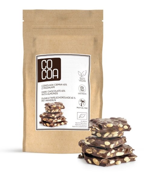 CZEKOLADA CIEMNA 65 % Z MIGDAŁAMI W KAWAŁKACH BIO 200 g - COCOA CZEKOLADA CIEMNA 65 % Z MIGDAŁAMI W KAWAŁKACH BIO 200 g - COCOA