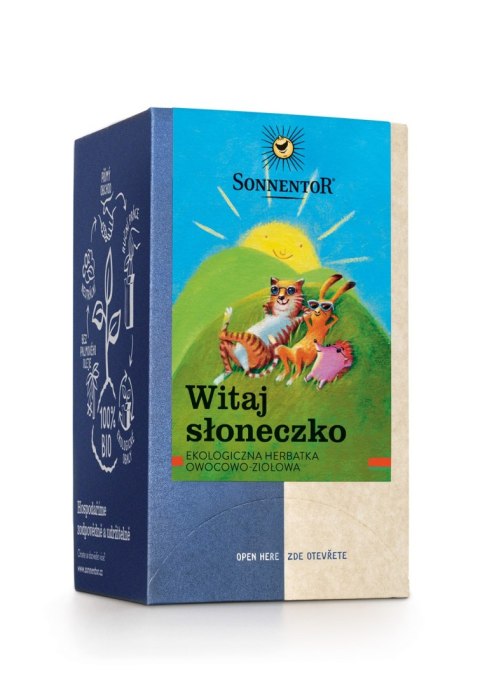 HERBATKA ZIOŁOWO - OWOCOWA WITAJ SŁONECZKO (HELLO SUNSHINE) BIO (18 x 2,5 g) 45 g - SONNENTOR HERBATKA ZIOŁOWO - OWOCOWA WITAJ SŁONECZKO (HELLO SUNSHINE) BIO (18 x 2,5 g) 45 g - SONNENTOR