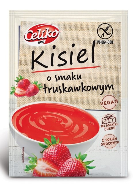 KISIEL O SMAKU TRUSKAWKOWYM BEZ DODATKU CUKRU BEZGLUTENOWY 40 g - CELIKO KISIEL O SMAKU TRUSKAWKOWYM BEZ DODATKU CUKRU BEZGLUTENOWY 40 g - CELIKO