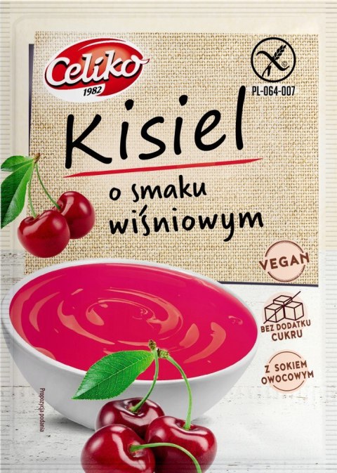 KISIEL O SMAKU WIŚNIOWYM BEZ DODATKU CUKRU BEZGLUTENOWY 40 g - CELIKO KISIEL O SMAKU WIŚNIOWYM BEZ DODATKU CUKRU BEZGLUTENOWY 40 g - CELIKO