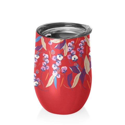 KUBEK ZE STALI NIERDZEWNEJ Z POKRYWKĄ MAGICZNE KWIATY 420 ml - CHIC-MIC KUBEK ZE STALI NIERDZEWNEJ Z POKRYWKĄ MAGICZNE KWIATY 420 ml - CHIC-MIC