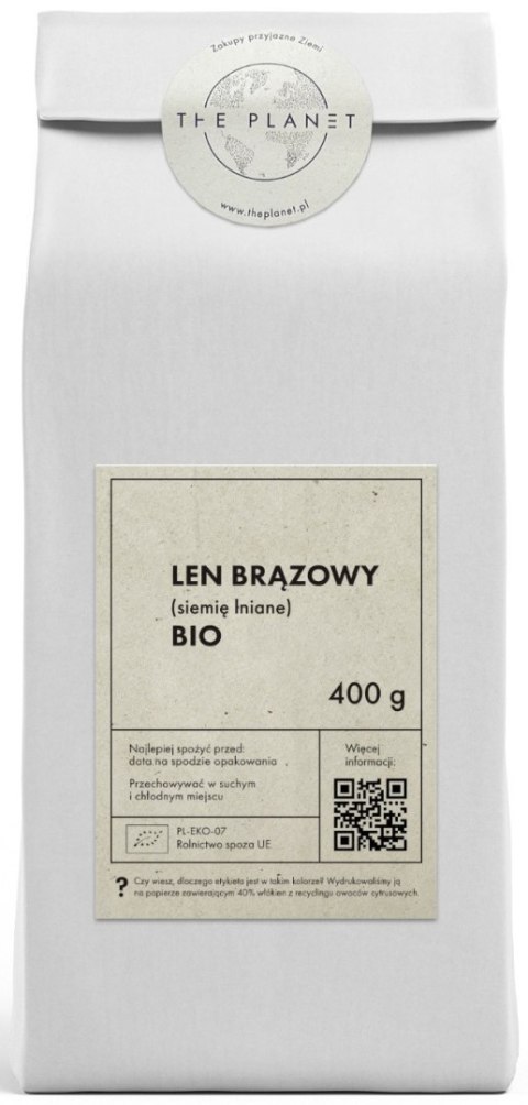 LEN BRĄZOWY (SIEMIĘ LNIANE) BIO 400 g - THE PLANET LEN BRĄZOWY (SIEMIĘ LNIANE) BIO 400 g - THE PLANET