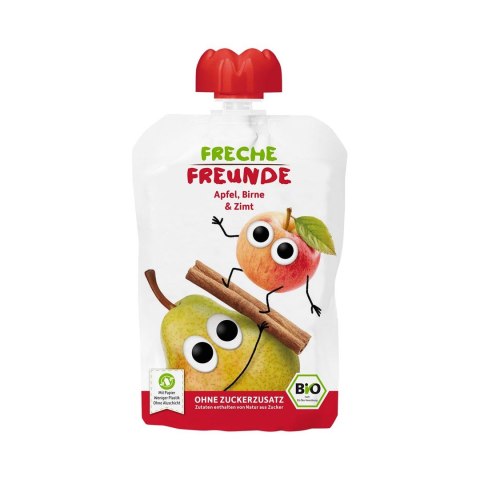 MUS JABŁKO - GRUSZKA - CYNAMON BEZ DODATKU CUKRÓW BEZGLUTENOWY OD 8 MIESIĄCA BIO 100 g - FRECHE FREUNDE MUS JABŁKO - GRUSZKA - CYNAMON BEZ DODATKU CUKRÓW BEZGLUTENOWY OD 8 MIESIĄCA BIO 100 g - FRECHE FREUNDE