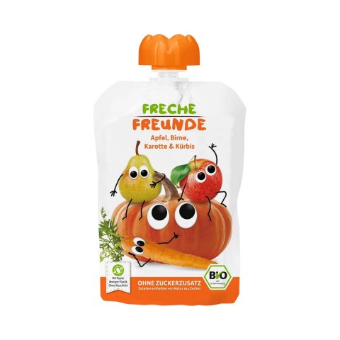 MUS JABŁKO - GRUSZKA - MARCHEW - DYNIA BEZ DODATKU CUKRÓW BEZGLUTENOWY OD 6 MIESIĄCA BIO 100 g - FRECHE FREUNDE MUS JABŁKO - GRUSZKA - MARCHEW - DYNIA BEZ DODATKU CUKRÓW BEZGLUTENOWY OD 6 MIESIĄCA BIO 100 g - FRECHE FREUNDE