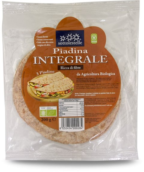 PIADINA PEŁNOZIARNISTA BIO 200 g - SOTTOLESTELLE PIADINA PEŁNOZIARNISTA BIO 200 g - SOTTOLESTELLE
