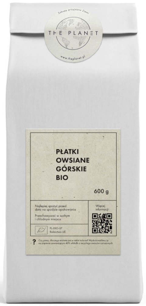PŁATKI OWSIANE GÓRSKIE BIO 600 g - THE PLANET PŁATKI OWSIANE GÓRSKIE BIO 600 g - THE PLANET