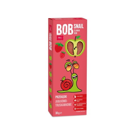 PRZEKĄSKA ROLL JABŁKO - TRUSKAWKA BEZ DODATKU CUKRU BEZGLUTENOWA 30 g - BOB SNAIL PRZEKĄSKA ROLL JABŁKO - TRUSKAWKA BEZ DODATKU CUKRU BEZGLUTENOWA 30 g - BOB SNAIL