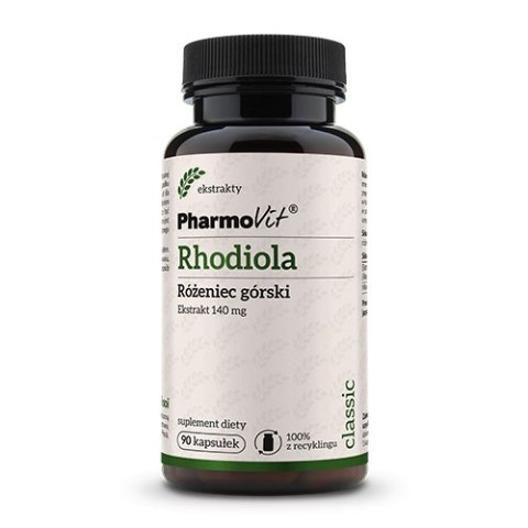 RHODIOLA - RÓŻENIEC GÓRSKI EKSTRAKT (140 mg) BEZGLUTENOWY 90 KAPSUŁEK - PHARMOVIT (CLASSIC) RHODIOLA - RÓŻENIEC GÓRSKI EKSTRAKT (140 mg) BEZGLUTENOWY 90 KAPSUŁEK - PHARMOVIT (CLASSIC)