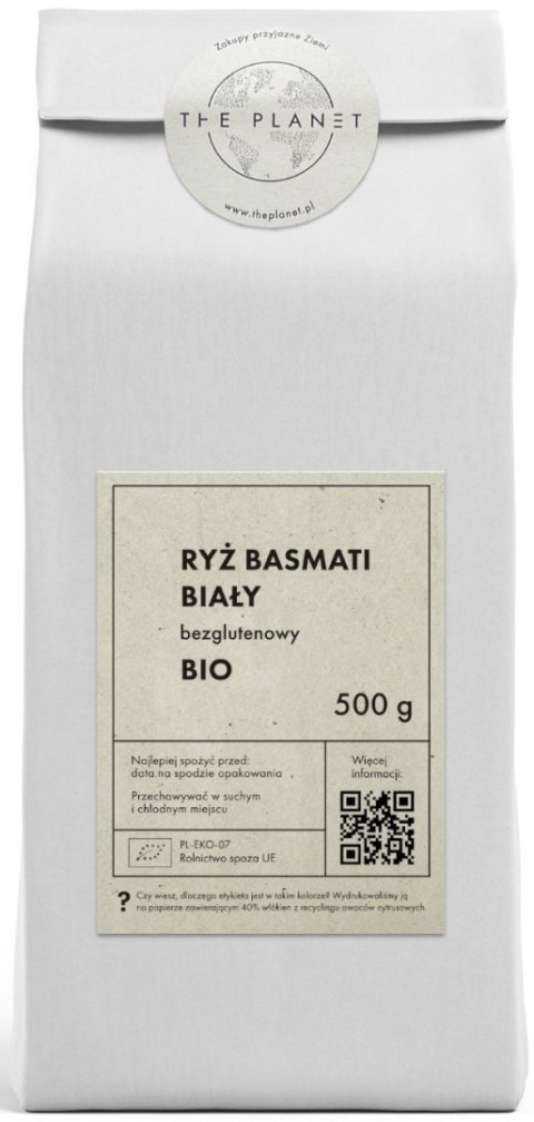 RYŻ BASMATI BIAŁY BEZGLUTENOWY BIO 500 g - THE PLANET RYŻ BASMATI BIAŁY BEZGLUTENOWY BIO 500 g - THE PLANET