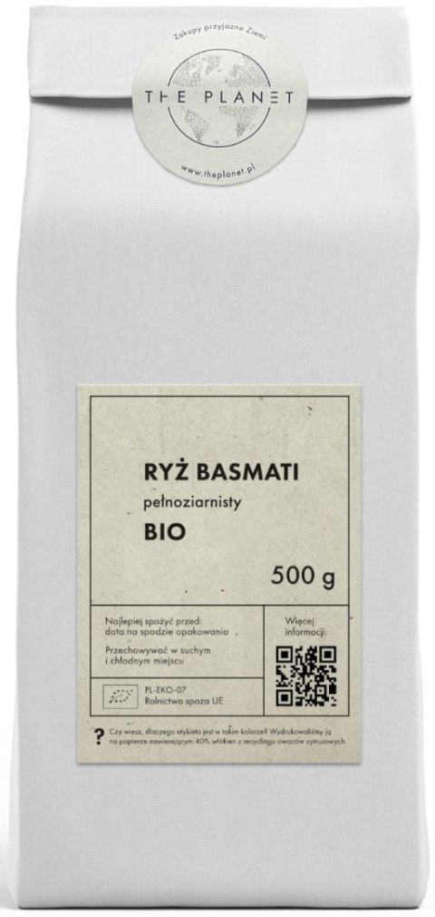 RYŻ BASMATI PEŁNOZIARNISTY BIO 500 g - THE PLANET RYŻ BASMATI PEŁNOZIARNISTY BIO 500 g - THE PLANET