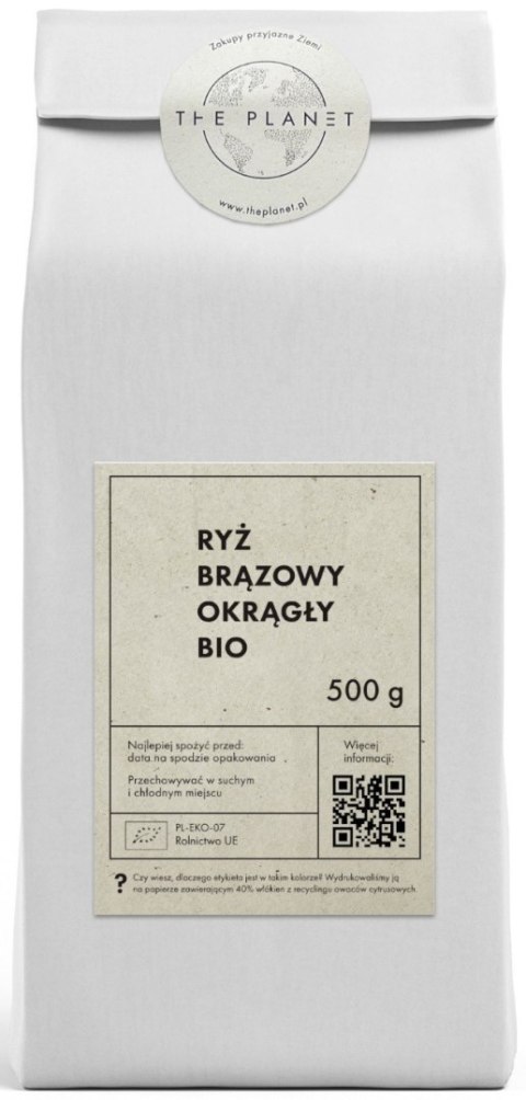 RYŻ BRĄZOWY OKRĄGŁY BIO 500 g - THE PLANET RYŻ BRĄZOWY OKRĄGŁY BIO 500 g - THE PLANET
