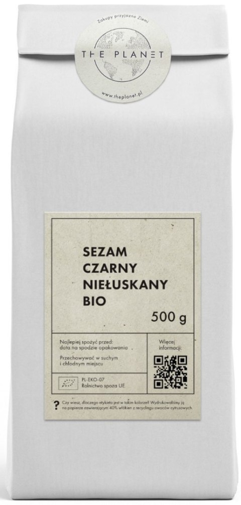 SEZAM CZARNY NIEŁUSKANY BIO 500 g - THE PLANET SEZAM CZARNY NIEŁUSKANY BIO 500 g - THE PLANET