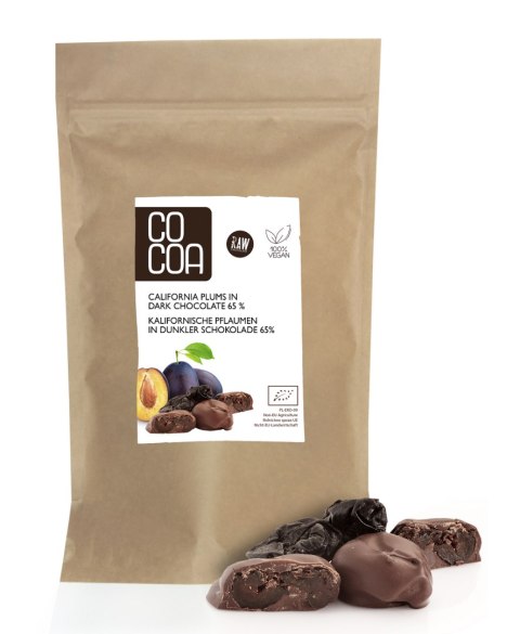 ŚLIWKI KALIFORNIJSKIE W CZEKOLADZIE CIEMNEJ BIO 200 g - COCOA ŚLIWKI KALIFORNIJSKIE W CZEKOLADZIE CIEMNEJ BIO 200 g - COCOA