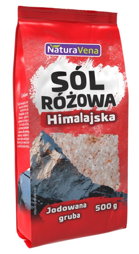 SÓL HIMALAJSKA RÓŻOWA GRUBO MIELONA JODOWANA 500 g - NATURAVENA SÓL HIMALAJSKA RÓŻOWA GRUBO MIELONA JODOWANA 500 g - NATURAVENA