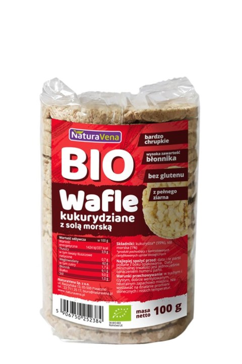 WAFLE KUKURYDZIANE Z SOLĄ MORSKĄ BIO 100 g - NATURAVENA WAFLE KUKURYDZIANE Z SOLĄ MORSKĄ BIO 100 g - NATURAVENA